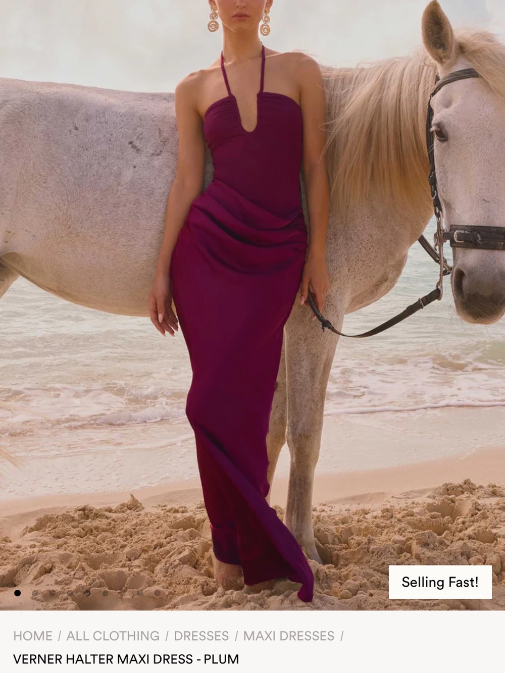 Peppermayo Verner Halter Maxi Dress - Plum
